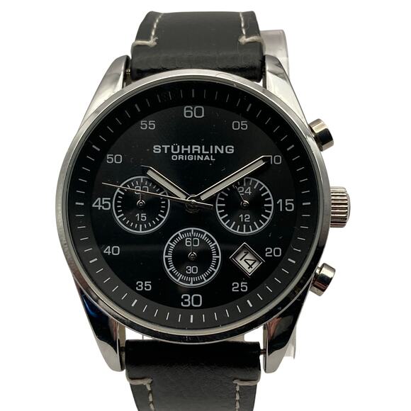 Mens Stuhrling Original Watch 42mm Adjustable Band - New Battery - WR 100 Meters - Picture 1 of 10